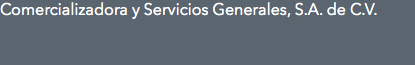 Comercializadora y Servicios Generales, S.A. de C.V.
